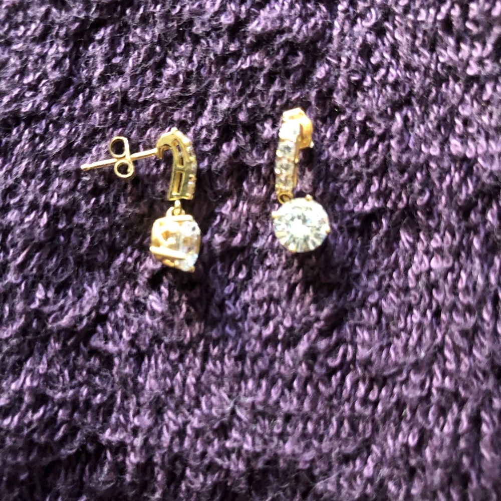 Dainty 14k dangle earrings by Diamonique